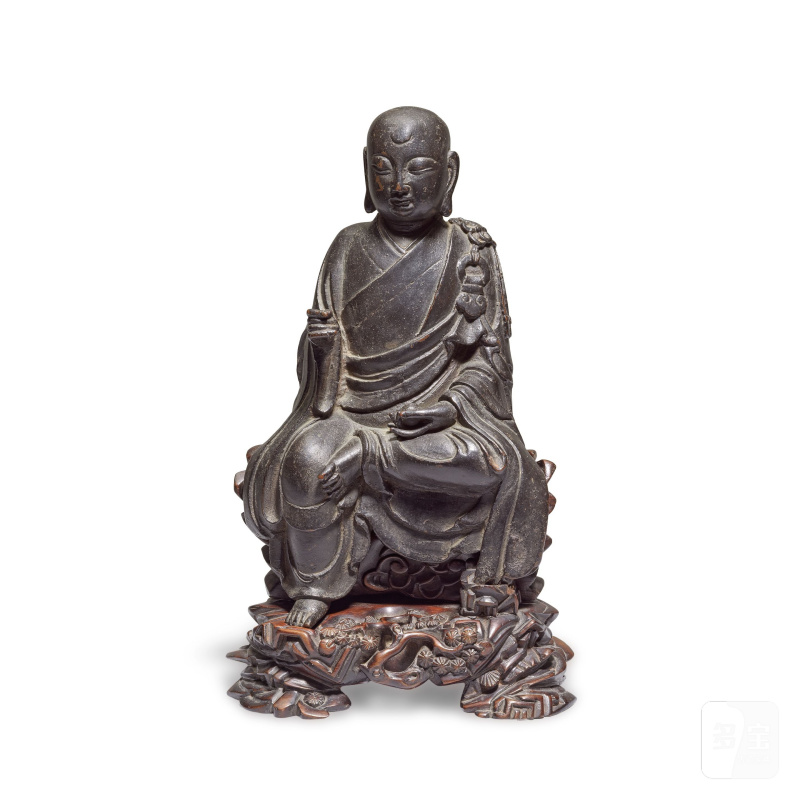 明 十六/十七世紀 銅羅漢 | A BRONZE FIGURE OF A SEATED LUOHAN